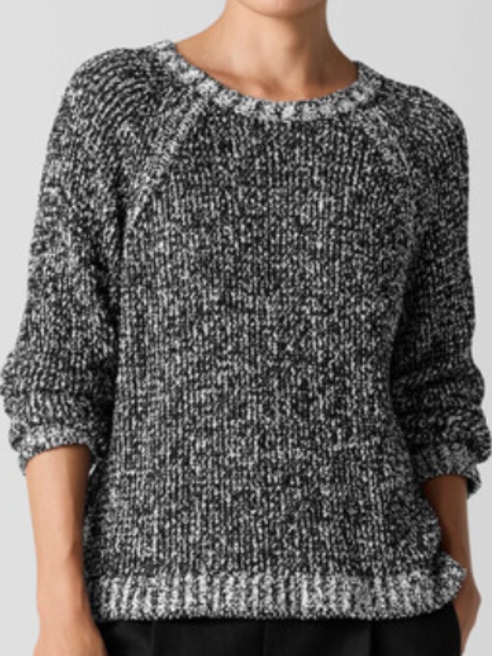 Eileen Fisher Peruvian Organic Cotton Boucle Crew Neck Top, size M